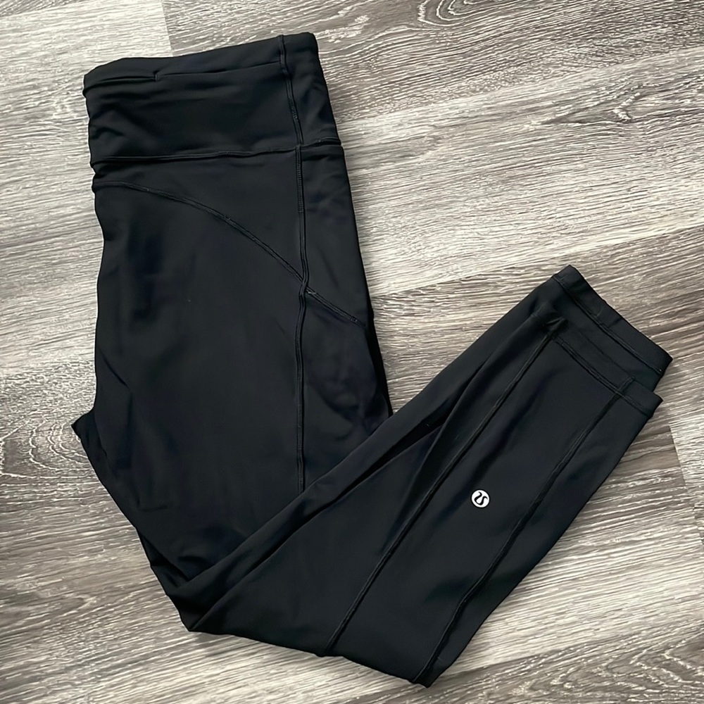 Black Lululemon crop leggings womens size 10